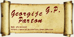 Georgije Parton vizit kartica